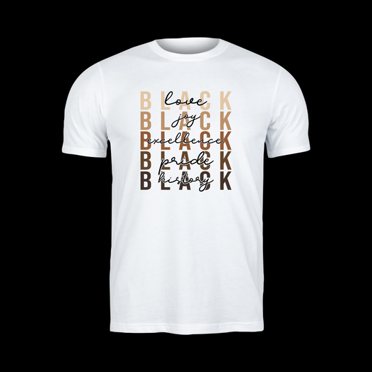 Black love, black joy, black excellence, black pride, black history shirt
