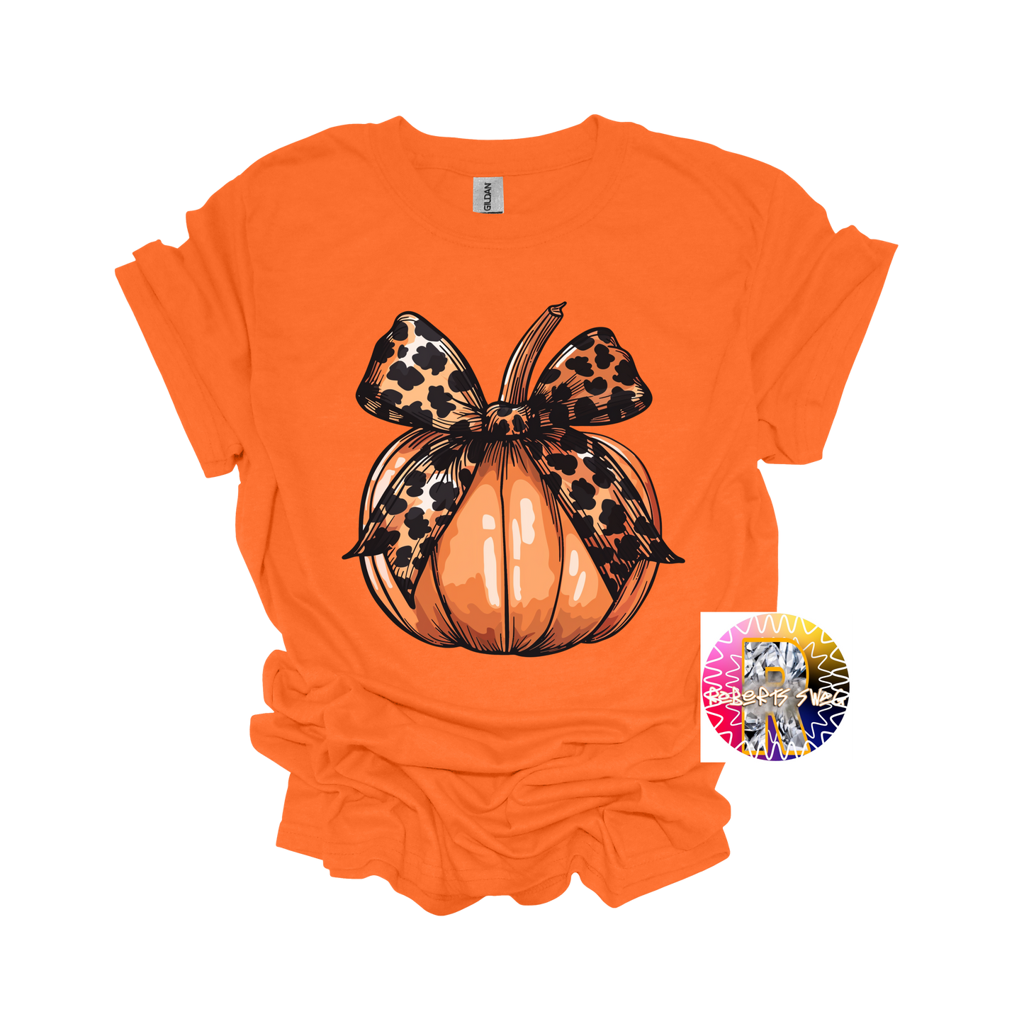 Retro Halloween coquette bow spooky mama  pumpkin on  tee shirts  trending cheetah t-shirt