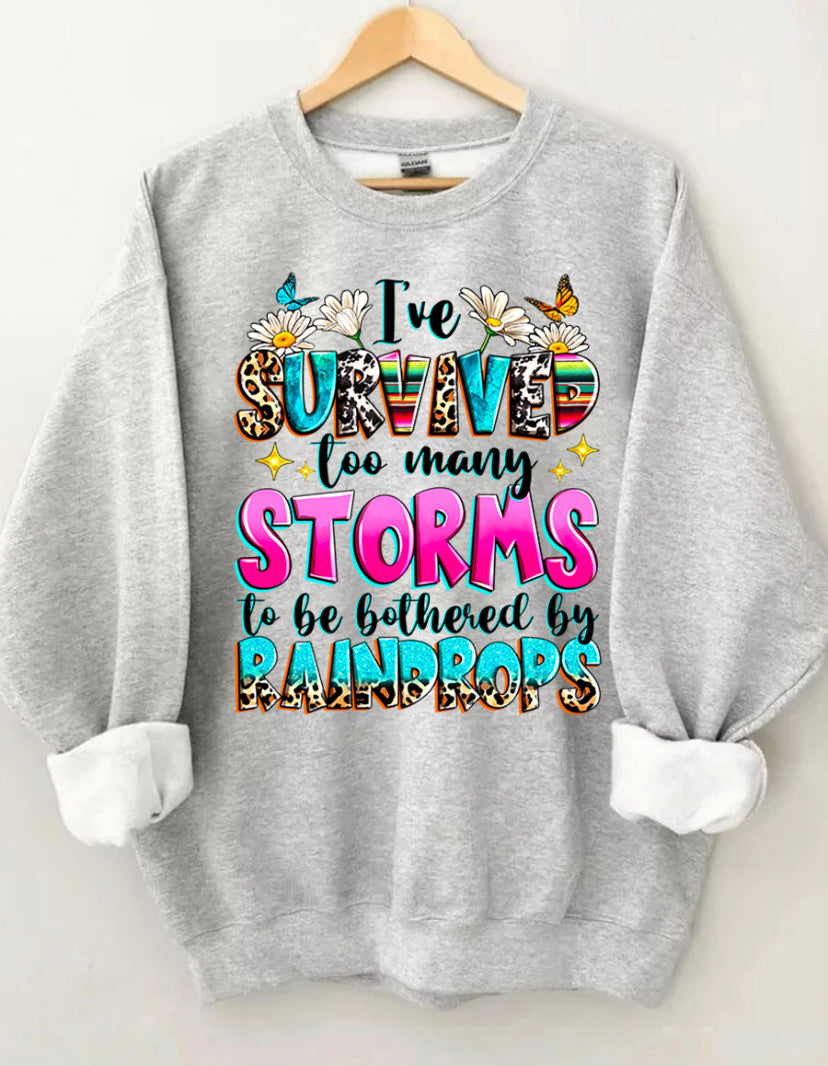 I survived too many storms to be bothered by raindrops