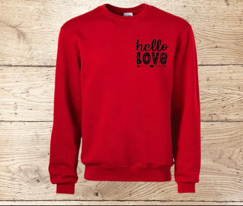 Hello love Crewneck sweatshirt ￼