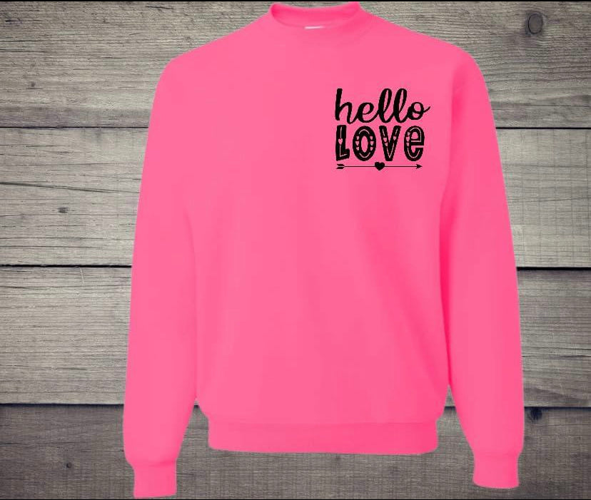 Hello love Crewneck sweatshirt ￼