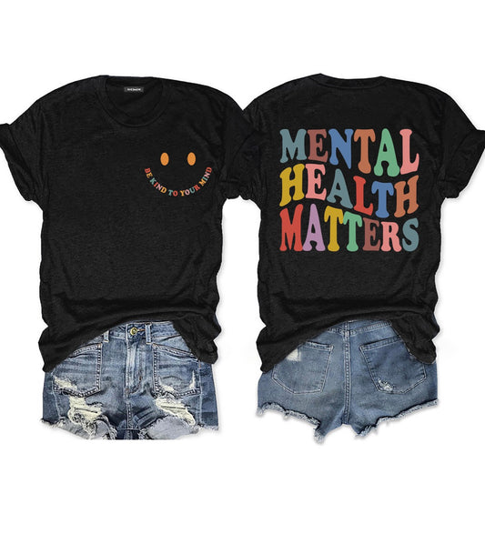 Mental Health Matters Shirt, Be Kind to Your Mind Tee, Retro Colorful, Mental Health Awareness T-Shirt, Positive Message Graphic Tee