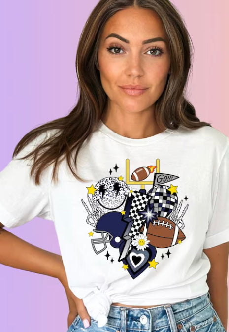 Retro Blue and Gold Football